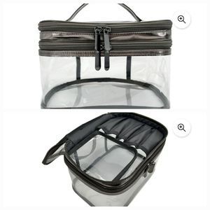 Equate Clear PVC Double Zip Cosmetic Traincase